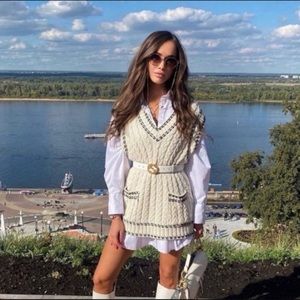 ZARA | OS NWT WHIP STITCH KNIT VEST CREAM BLOGGERS’S Fav